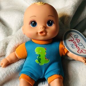 5" Light Skinned Blonde Hair Baby Boy Doll Soft Body kids toy pretend play